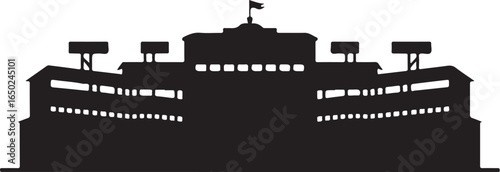 Iconic stadium silhouette for sports, events, and celebration