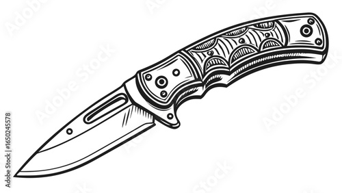Pocket Knife Isolated Icon. Swiss Army Knife Multi Tool Vector Illustration