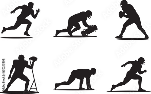 Dynamic football player poses for sports action
