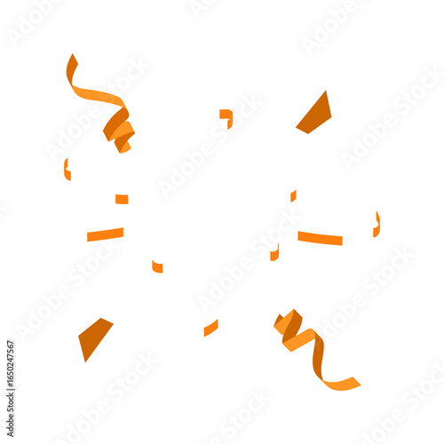 Orange Confetti Celebration A Burst of Joyful Party Streamers and Falling Fragments