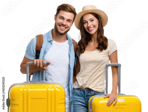 couple with suitcases