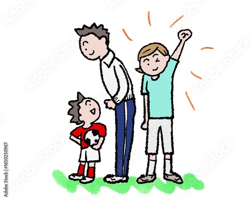 子供サッカー応援イラスト