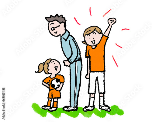 子供サッカー応援イラスト