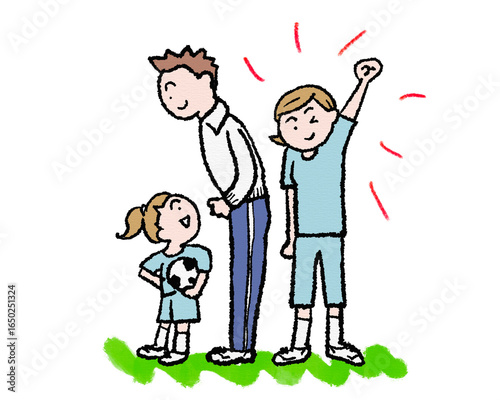 子供サッカー応援イラスト
