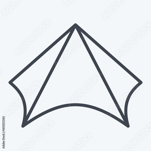 Icon Sun Shade. related to Spf and Sun symbol. line style. design editable