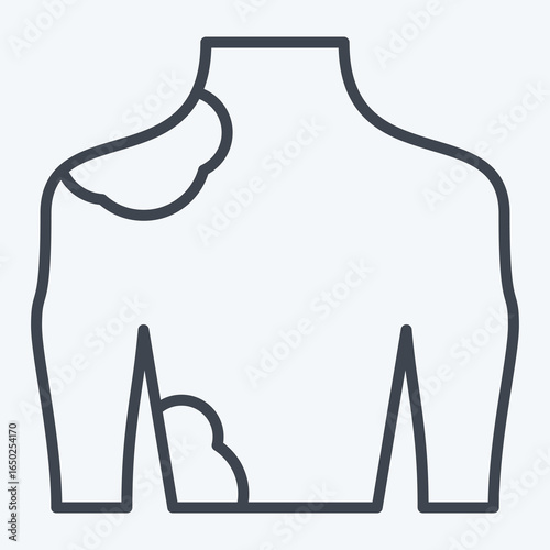 Icon Sun Burn. related to Spf and Sun symbol. line style. design editable