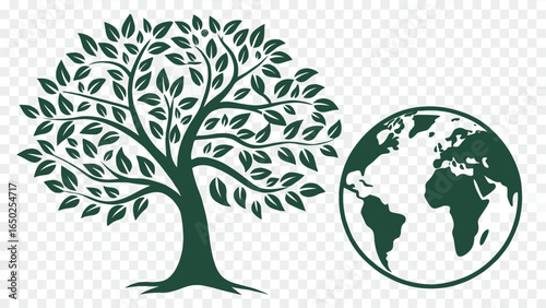 Green tree and planet earth illustration