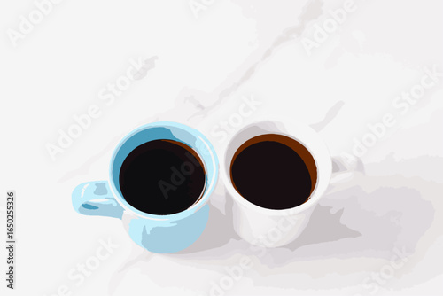 Coffee TIME - An image of 2(two) cups of fresh Coffee
