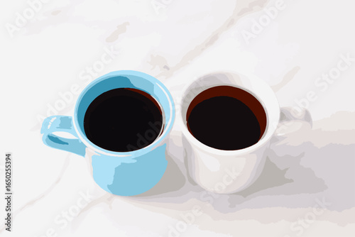 Coffee TIME - An image of 2(two) cups of fresh Coffee
