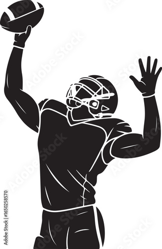 Athlete catching football mid-air, dynamic action shot