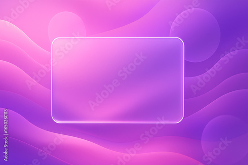 background Liquid glass glassmorphism rectangle landscape in elegant style abstract background copy space