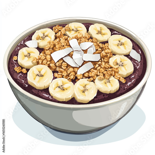a bowl of cereal with nuts and banana