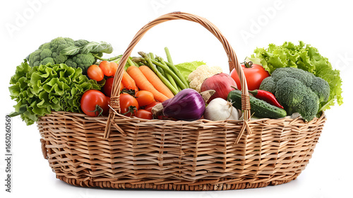 Farm fresh vegetables in wicker basket for healthy eating and vibrant lifestyle
