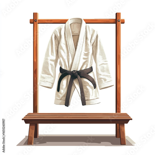 a judo gi hanging