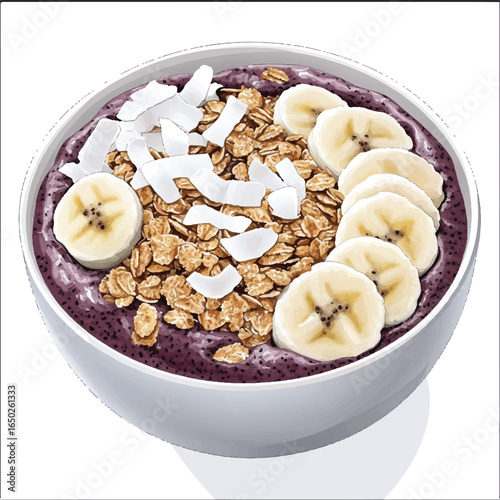a bowl of cereal with nuts and banana