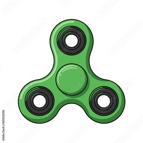 Green Fidget Spinner Vector Illustration