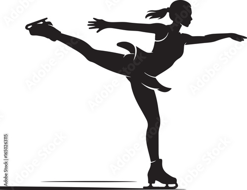 Graceful skater performs elegant figure skating routine