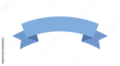 Light blue ribbon banner with curved top and pointed ends, isolated on a white background.