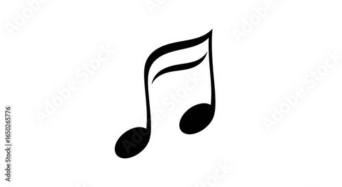 A black, simplified illustration of a beamed eighth note musical symbol against a white background.