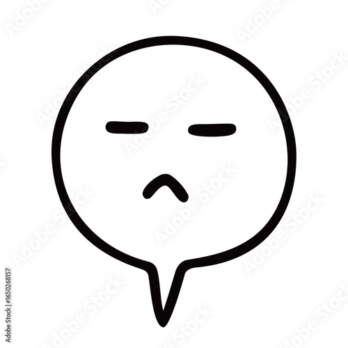 シンプルな無表情のふきだし漫符イラスト