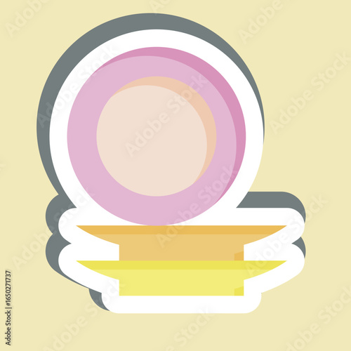 Sticker Plates. related to Kitchen Utensils symbol. design editable