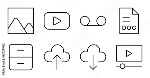 Media and Files Icon Set for UI