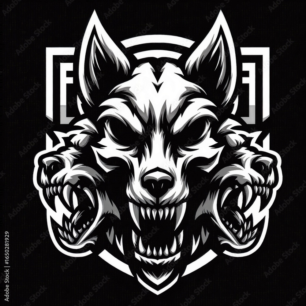 Fototapeta premium Hellhound skull monster mascot