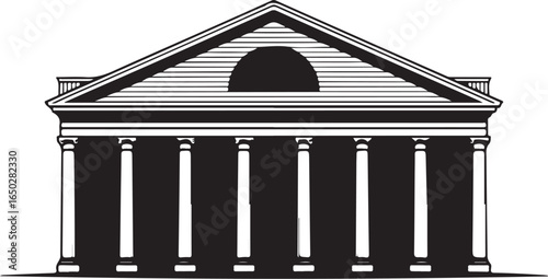 Classic building with columns and pediment