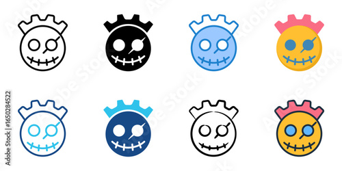 Zombie icon set multiple style collection 
