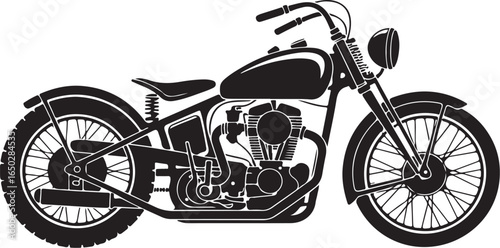 Classic motorcycle silhouette for adventure and freedom