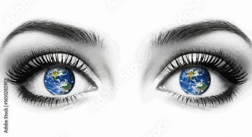 Eyes Reflecting Earth