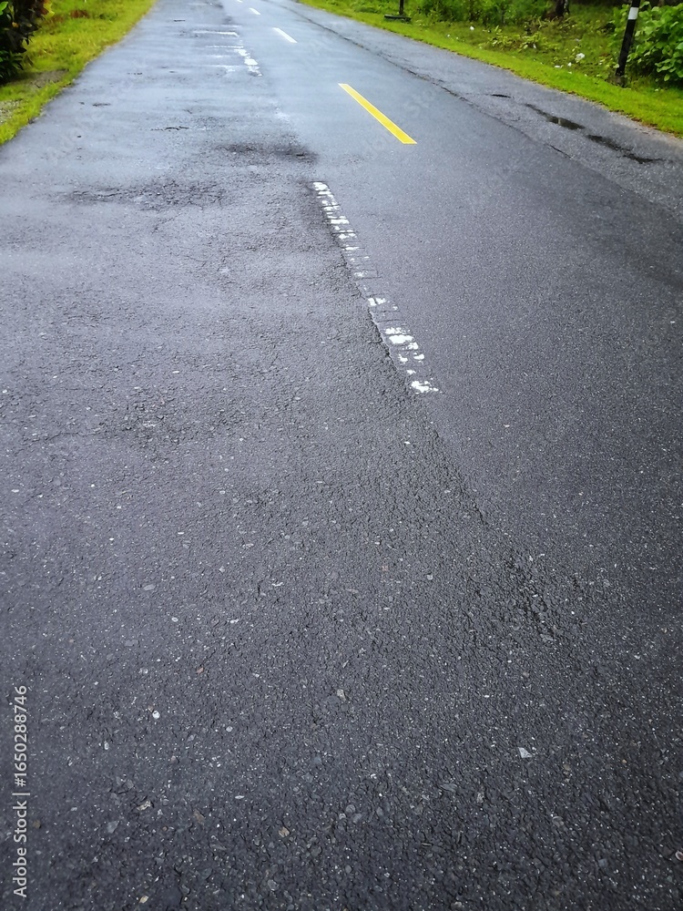 Fototapeta premium Wet road after the rain