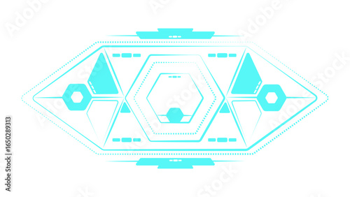 Cyber HUD Frame, Future Screen Graphic Hologram.