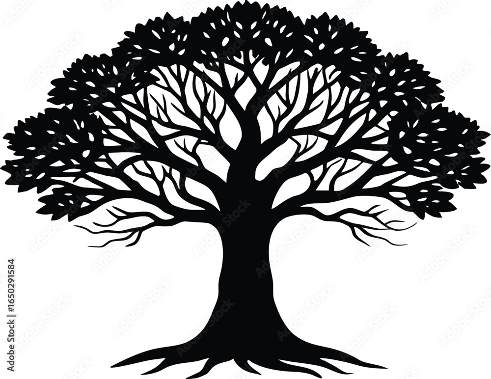 Obraz premium Balete Tree Silhouette Vector Illustration for Clipart Design