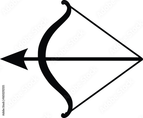Silhouette of Bow and Arrow Vector Elements Illustration for Clipart