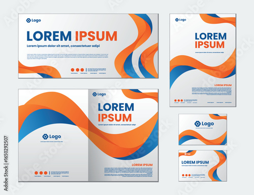 blue and orange abstract design branding background