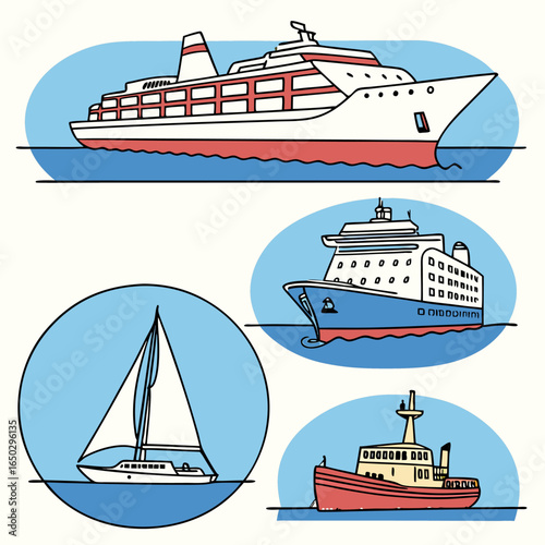 cruise ship vector illustration
