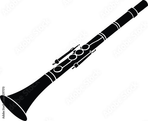 Musical Oboe Silhouette Vector Elements Illustration for Clipart and Artwork