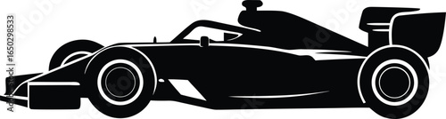 Formula One Racing Car Silhouette Vector Illustration for Clipart