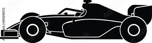 F1 Racing Car Silhouette Vector Elements High Quality Illustration