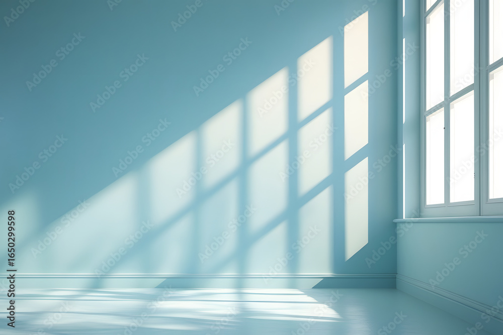 Fototapeta premium realistic window and tree branch shadow with light blur on transparent background,Summer sunlight and shadow overlay effect