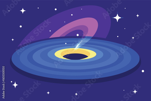 Vibrant Wormhole With Swirling Lights In Deep Space