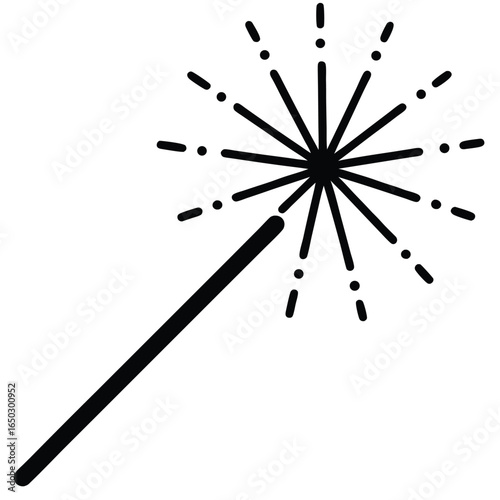 birthday sparkler vector icon