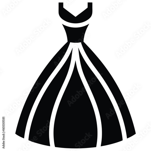 bride dress vector icon