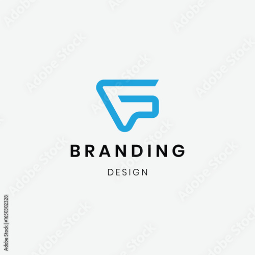 Free Download Flat design geometric letter f logo template - GFXLoad