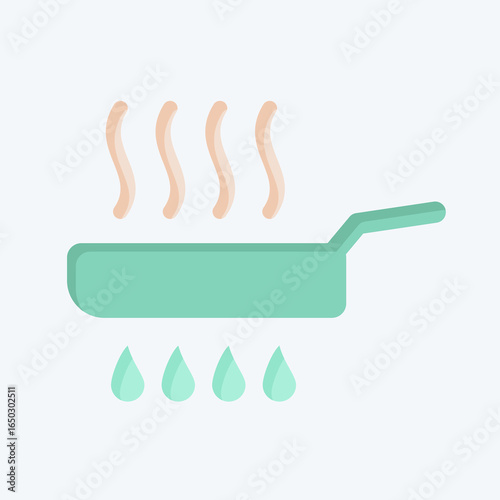 Icon Frying Pan. related to Kitchen Utensils symbol. flat style. design editable