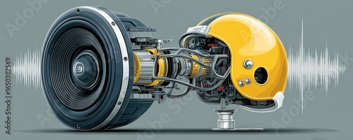 High-Tech Audio Speaker Football Helmet