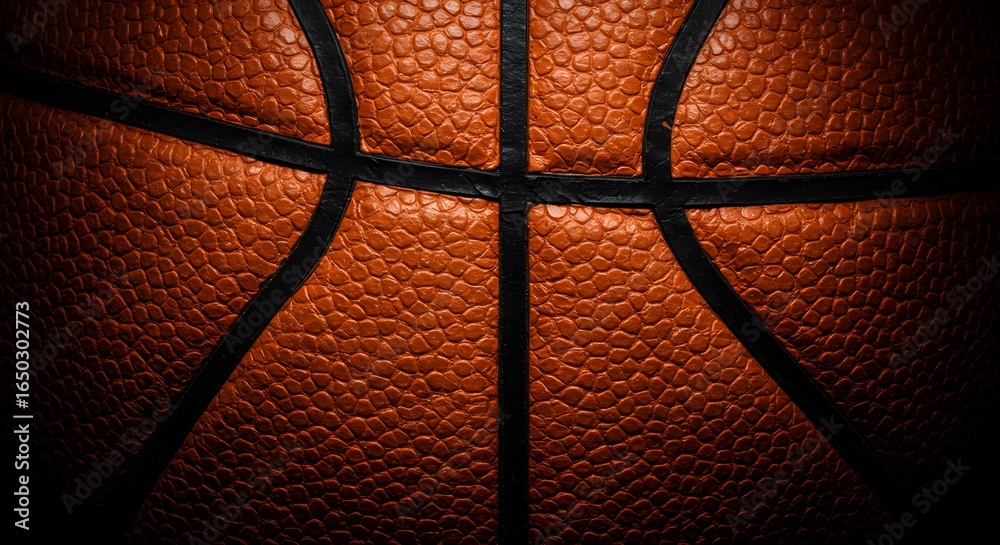Fototapeta premium Vibrant Orange Basketball Leather Macro Texture