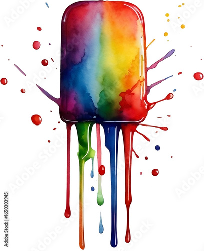 Wallpaper Mural ice cream theme abstract watercolor background with splashes Torontodigital.ca