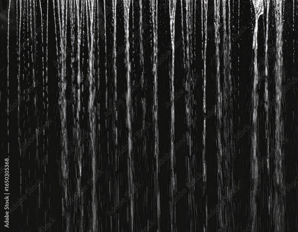Fototapeta premium Vertical lines of rain falling on a transparent background